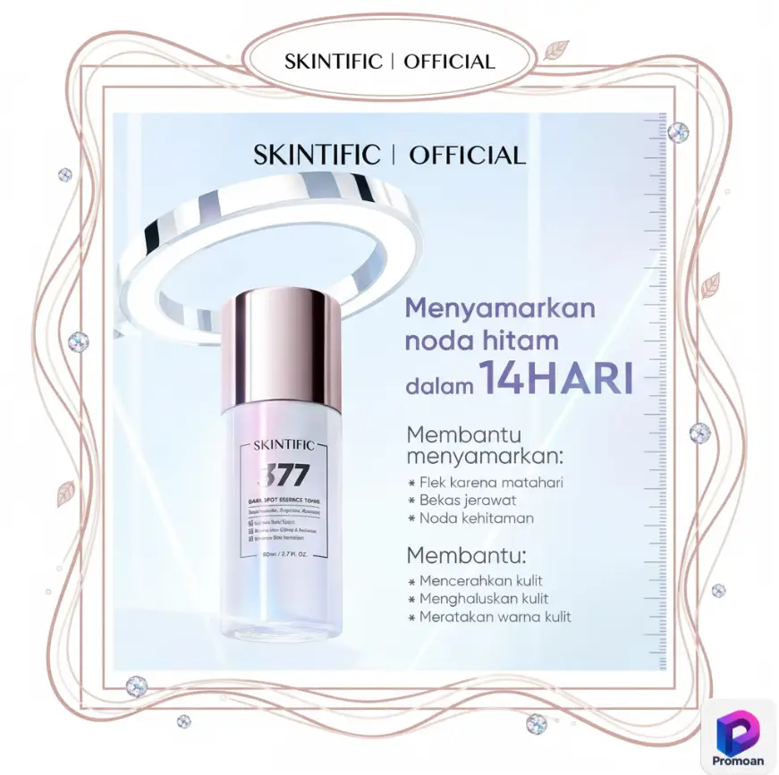 Promoan Rahasia Kulit Glowing Tanpa Bikin Kantong Bolong! 52 Promoan SKINTIFIC 377 Pro Dark Spot Essence Toner 80ml