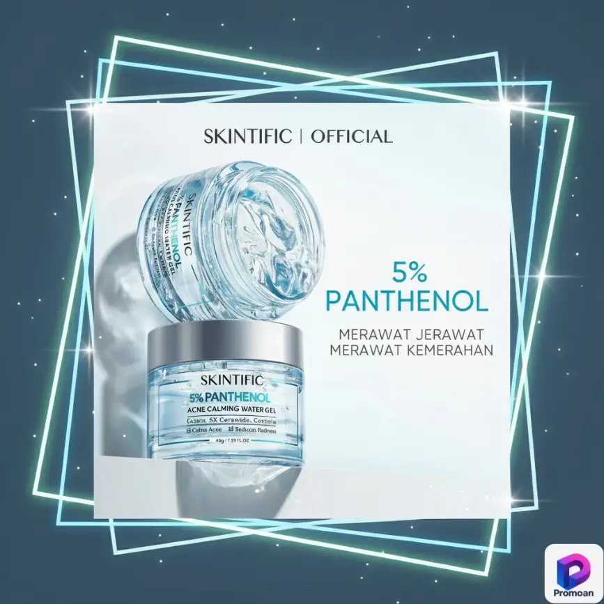 Promoan Rahasia Kulit Glowing Tanpa Bikin Kantong Bolong! 54 Promoan SKINTIFIC 5 Panthenol Acne Calming Water Gel 45g